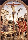 The Vision of St Romuald Paintings - The Crucifixion with Sts Jerome and Christopher by Bernardino Pinturicchio